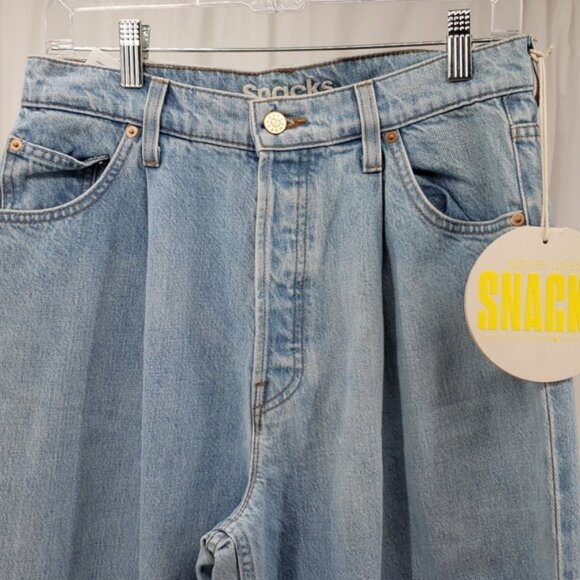 Snacks by Mother The Pleated Fun Dip Puddle Just a Nibble Straight Jeans Size 27 - Picture 6 of 15